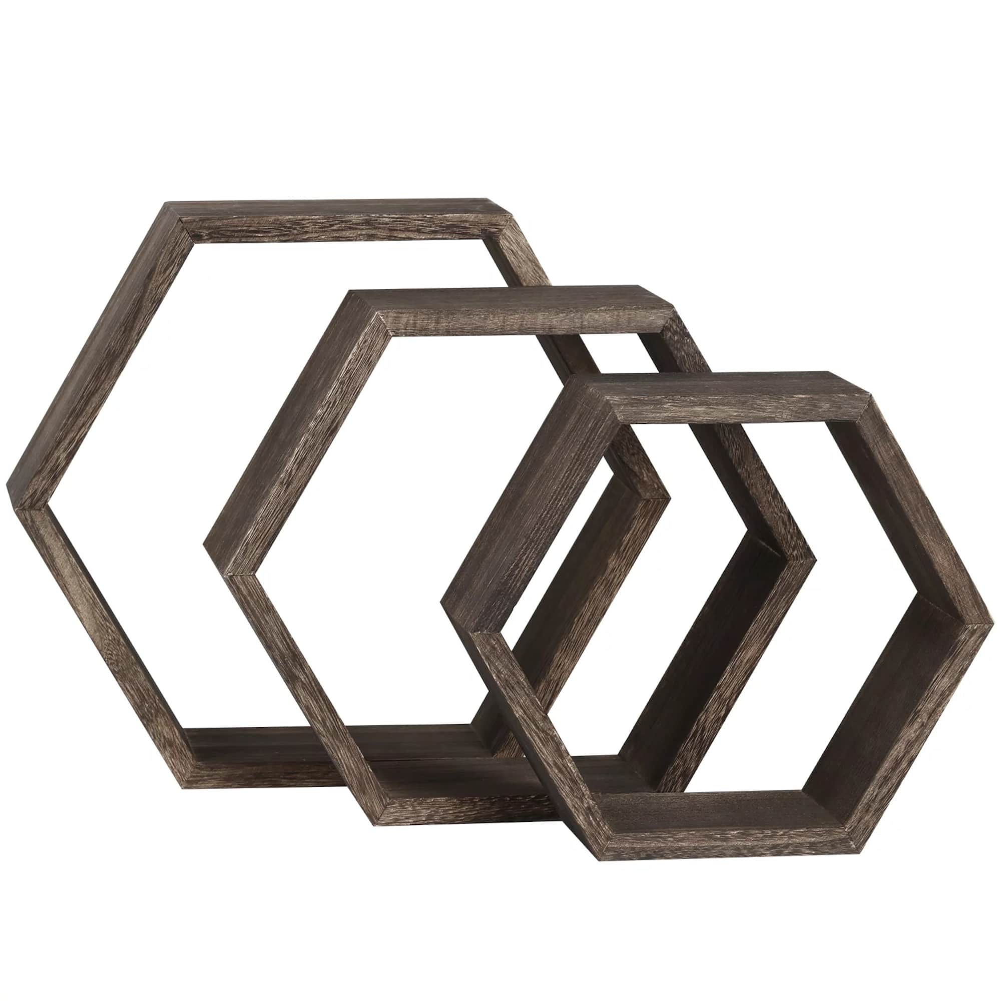 Rustic Dark Brown Floating Shelf Set